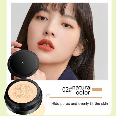 1PC Snail Collagen Air Cushion BB CC Cream with Mushroom Head Applicator, Brightening and Moisturizing Concealer, Waterproof Foundation Makeup