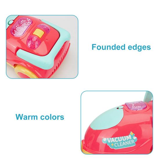 Vacuum Cleaner Toy Exquisite Pretend Play Plastic Boys Girls Electric Cleaning Toy with Light Birthday Gift