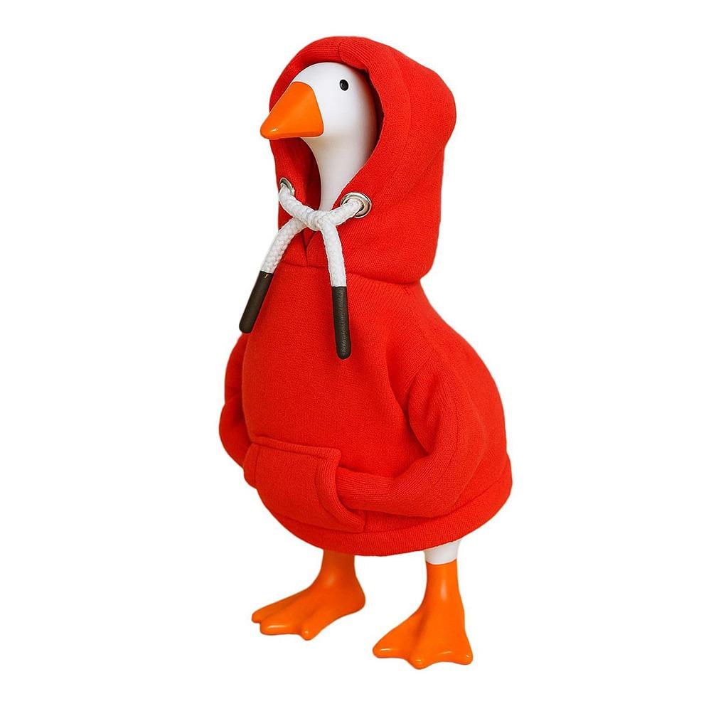 Creative 5 Inch Goose Outfits Red Hoodies Soft Solid Color Mini Porch Goose Hoodies Tabletop Goose Costume for Decoration