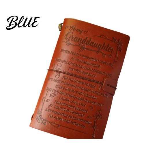 Collage Friendly Notebook Journal Notebook Loose-Leaf Refillable Faux Leather Cover with Elastic Horizontal A