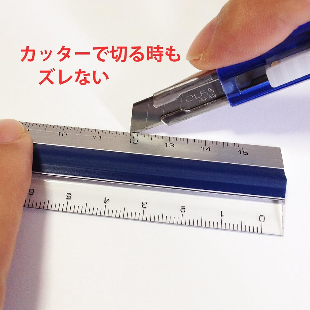 MOCHIMONO Non-Slip Ruler Pitatto Ruler 15cm Navy Aluminum/Acrylic Ruler