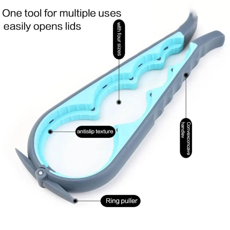 4 In 1 Can Opener Multifunctional Lid Twister and Beverage Bottle Opener Household Essential for Home Kitchen