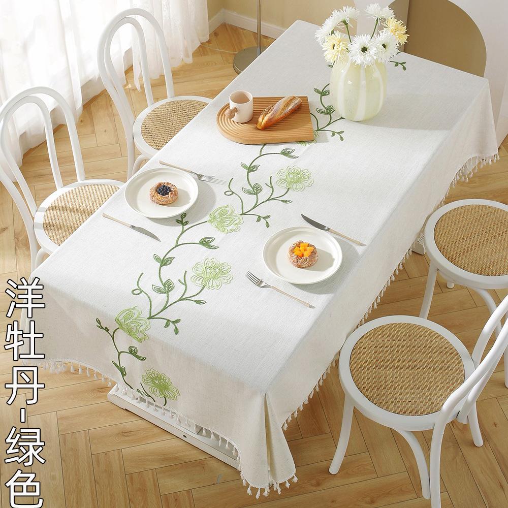 Embroidered Three-Dimensional Tablecloth Hot-Selling Table Mat Dining Table Coffee Table Tablecloth Spot Fringed Tablecloth Rectangular