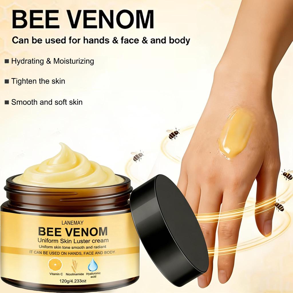 Bee Venom Uniform Skin Luster Cream-Deeply Nourishing, Radiant Skin-Non Greasy-Suitable For All Skin Types, 120ml