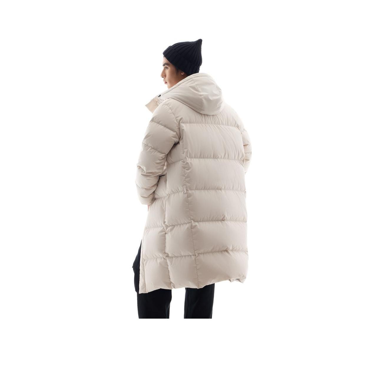 

Anta Outdoor Series Solid Color Zipper Hooded Comfortable Breathable Mid-Length Down Jacket Men outerwear Mushroom-Gray 952447920-1 L