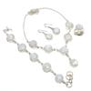 Rainbow Moonstone Round Gemstone Jewelry Set Gift Necklace Bracelet Ring Earring