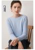 Pull en tricot uni à col rond 100 % cachemire pour femme