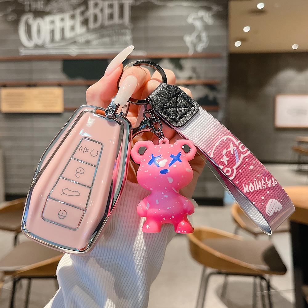 For Geely Key Fob Cover Keychain for Geely Coolray 2024 X6 Emgrand Global Hawk GX7 Monjaro Accessories Car Key Case Women GIFT