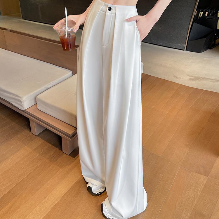 Dimanaf Jarní dámské kalhoty plus size se širokými nohavicemi, základní elastické kalhoty, volné ležérní kalhoty s vysokým pasem, plisované kalhoty 5XL