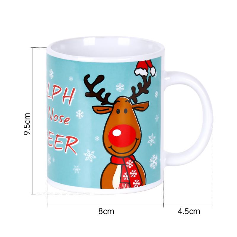 

1pc 12oz Christmas Blue Reindeer Ceramic Mug Cartoon Hot Beverage Cup for Holiday Season Festive Gift for Friends and Family 301-400ml синий