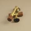 Vintage Look Nordic Cabinet Door Handle in Walnut and Brass for Clothing Storage