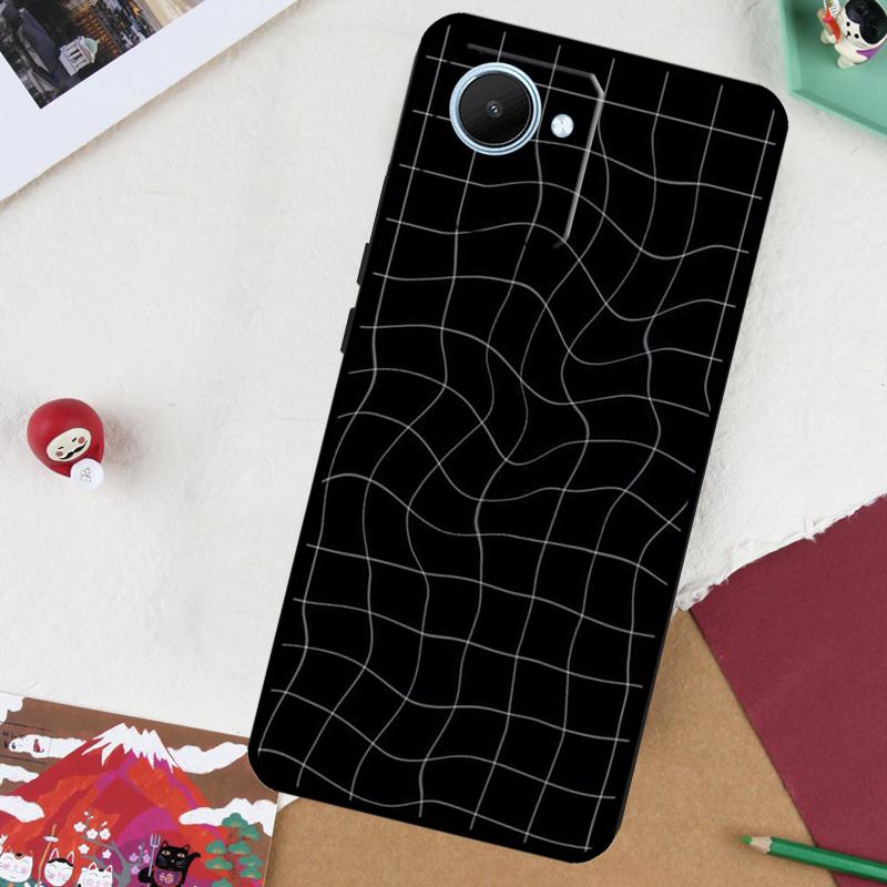 Wavy Grid For Realme GT 7 Pro GT 6 5 6T 10 11 12 13 14 Pro Plus C61 C53 C51 C21Y C25S C75 C55 C67 Case