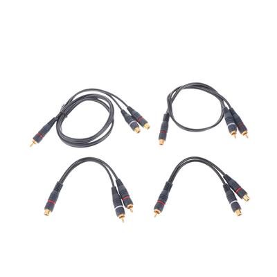 Konwerter rozdzielacza Głośnik Złoty kabel Przewód miedziany 2 Rca żeński do 1 Rca męski Rozdzielacz Kabel Rozdzielacz audio