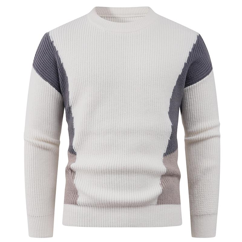 Простой и Универсальный Пуловер Мужской Свободный Повседневный Базовый Топ M бежевый