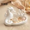 Small Accessory Holder Seahorse Coral Jewelry Tray, 3D Printed Ocean Themed Ring Earring Decorative Trinket Tray Holder, Dish for Vanity Table Desktop