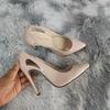 Scarpe col tacco alto da donna con punta a punta, sexy, con tacco a spillo, da 11 cm, con design primaverile, per feste, abiti da sposa rossi