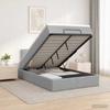 Ottoman Bed with Mattress Light Grey 120 X 200 Cm Fabric