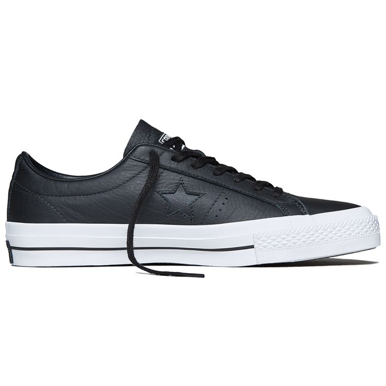 Converse One Star Leather Durable Lightweight Low-Top Skate Shoes Unisex Sneakers Black White 153714C