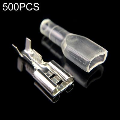 500x 6.3mm Crimp Terminal Female Spade Connector + Case (500 Pcs In One Packaging, the Price Is for 500 Pcs)