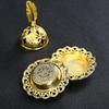 Retro Golden Incense Burner Portable Alloy Hollow Out Censer for Bakhoor Sticks Cones Vintage Home Decor for Meditation Yoga 7