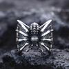 Vintage Gothic Spider Webs Lizard Animal Ring For Men Antique Silver Color Wide Opening Ring Punk Jewelry Party Gift