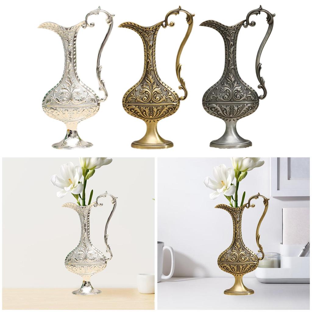 Flower Vase Handle Vase Flower Pot Gift Art Centerpiece Center Vase Desktop Vase for Interior Living Room Housewarming Garden