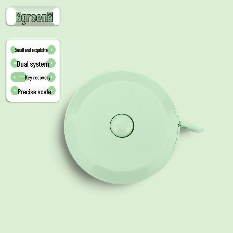 

1.5m Nordic Style Cute Mini Retractable Soft Tape Measure for Body Measurements зелёный
