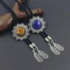 Elegant Bolo Tie with Stone Pendant Carved Necktie Western Necklace Cool Bolo Tie Western Cowboy Costume