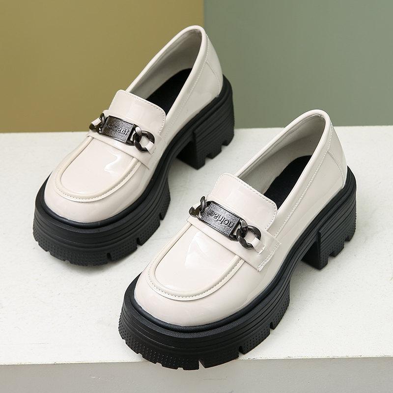 

Лакированные кожаные туфли на платформе, женские туфли-оксфорды в стиле преппи на толстом каблуке, женские универсальные туфли в стиле ретро с неглубоким носком в стиле Лолиты, модель 2020 года 35