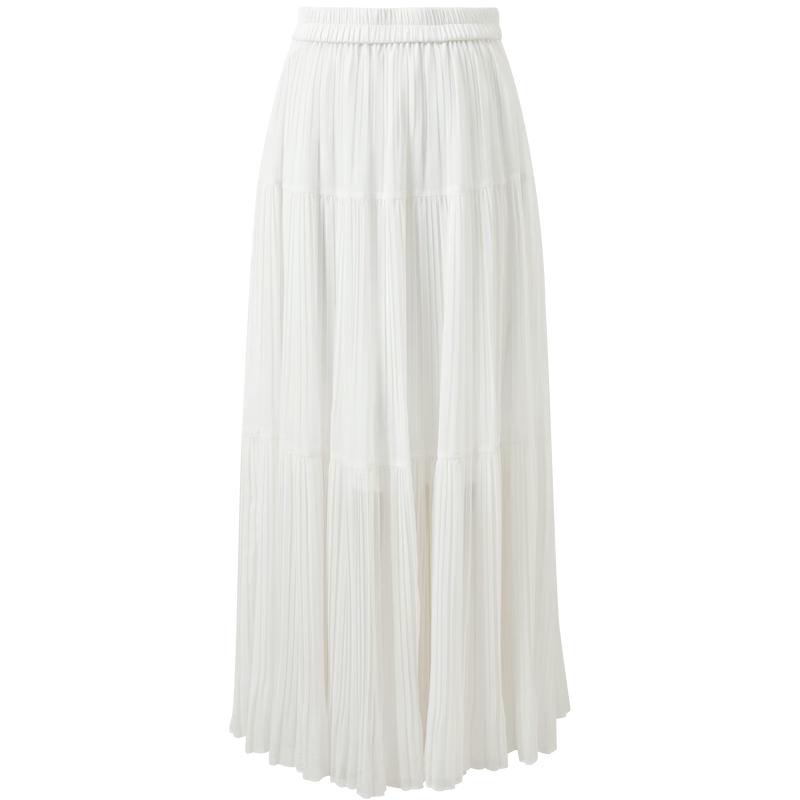 

Sancai High-Waist Pleated Chiffon A-Line Long Skirt M