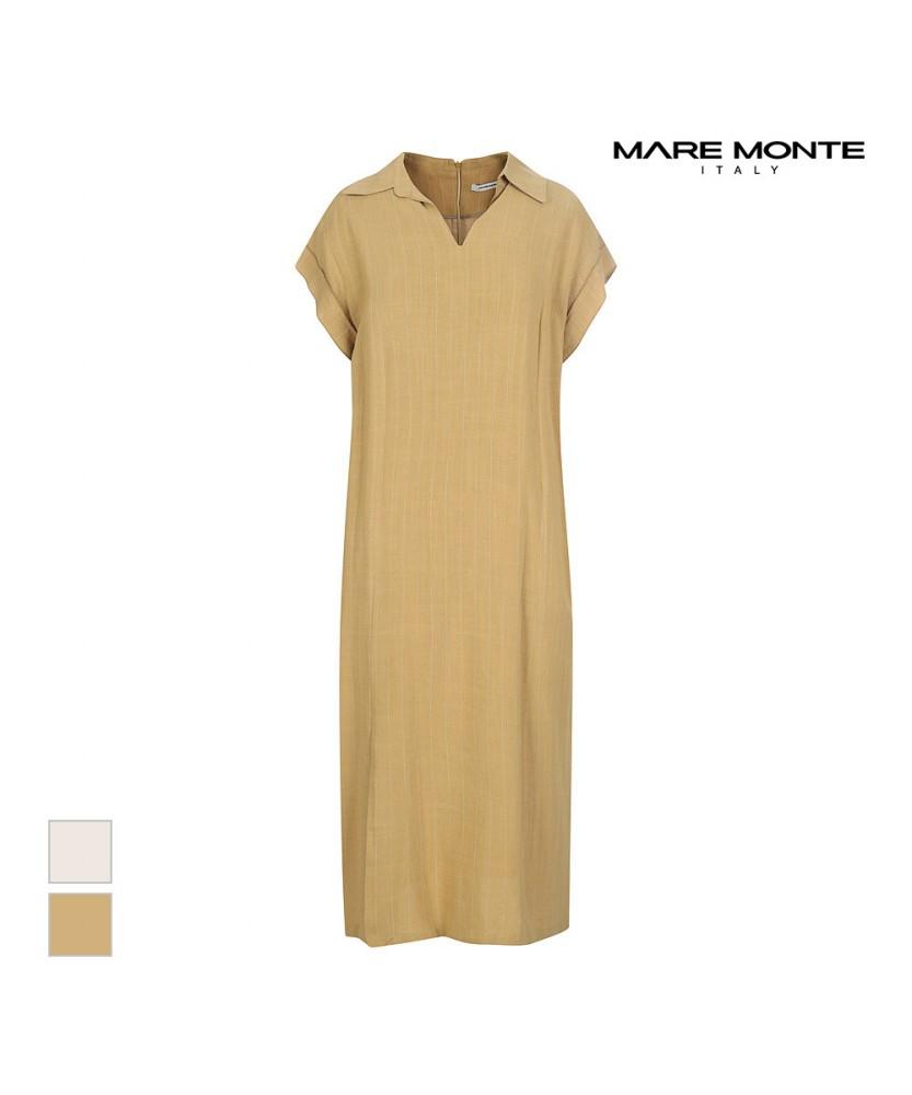 MAREMONTE Roll-Up Slit Collar Long Dress_M236Mop41S0