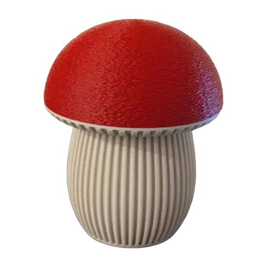 

3D Printed Mushroom Storage Box with Lid Modern Cotton Swab Dental Floss Cotton Pads Trinkets Jewelry Holder Organizer Decorative Container красный