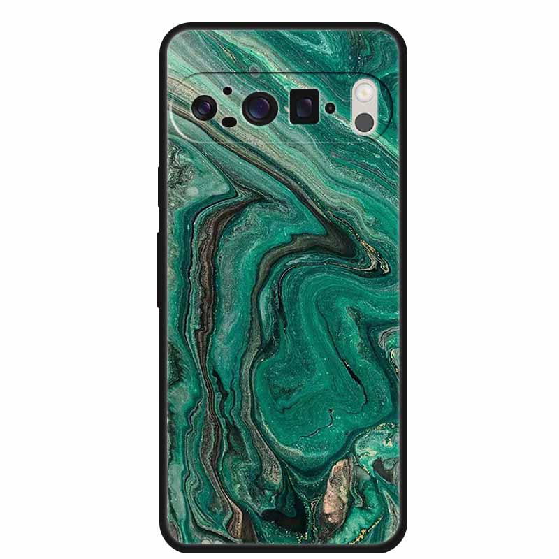 For Google Pixel 9 Pro XL Cellphone Case Luxury Protector Soft Silicone Cover for Google Pixel 9Pro XL Marble Soft Black Funda