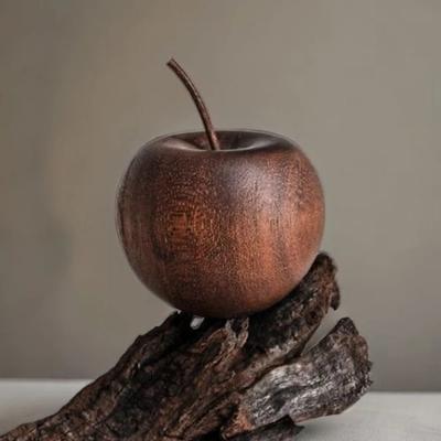 Wooden Apple Shaped Essential Oil Aromatherapy Diffuser Fragrance Diffuser Home Bathroom Car Decoration Minimalist Figurines