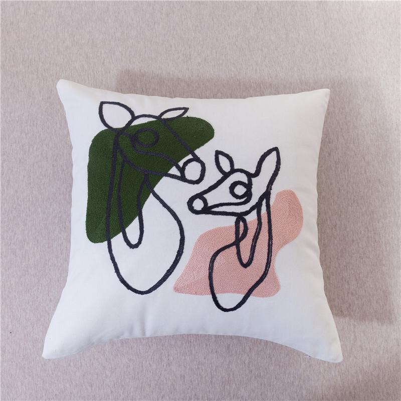 Nordic Art Ins Abstract Face Pillow - Minimalist Sofa Office Decor Cushion Cover W/Core, Free Shipping