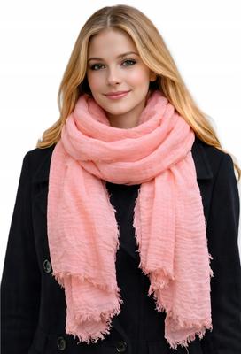 Large Women' Scarf 100% Viscose 180X90 Light Elegant Fashionable Salmon Scarf