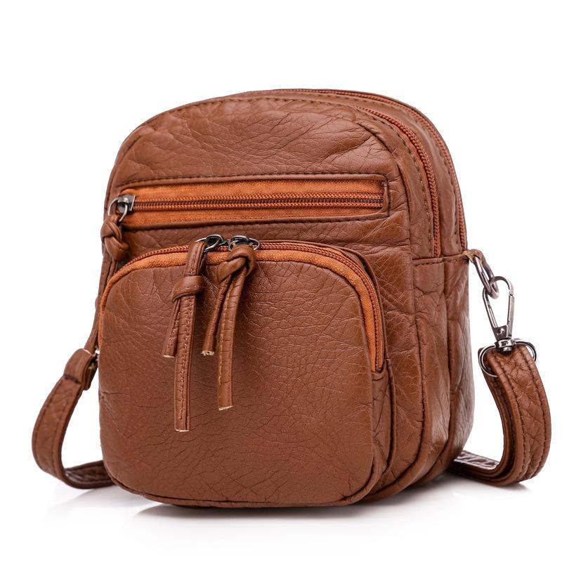 Women Shoulder Bag PU Soft Leather Texture New Mini Square Bag Large Capacity Crossbody Bag Minimalist Middle-Aged Mom Bag