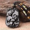 Carved Chinese Twelve Zodiac Lucky Blessing Pendant Imitation Black Obsidian  for Party Favor Souvenir