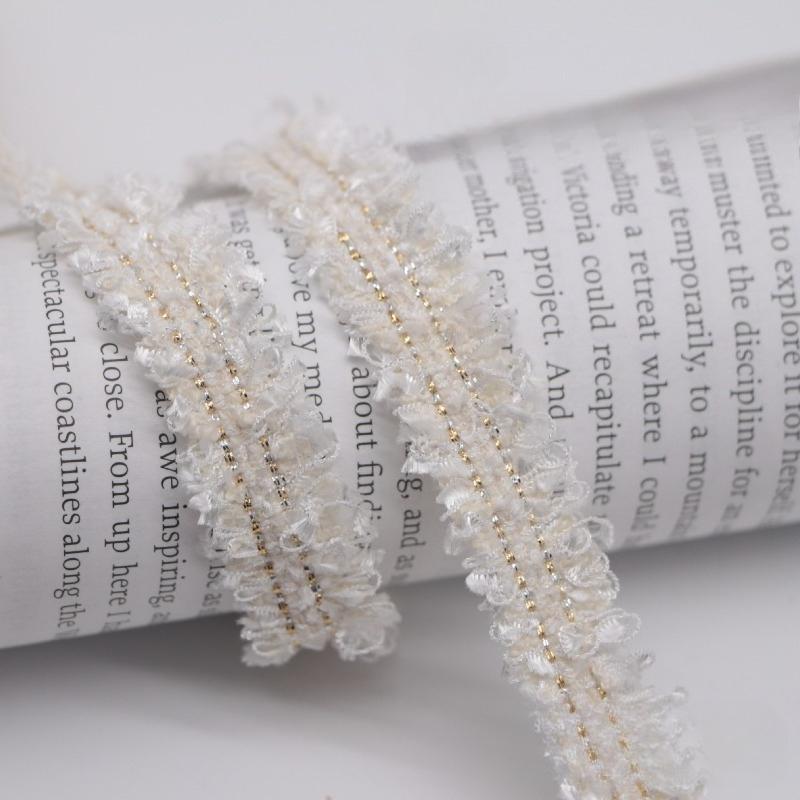 90Yards 1.5cm Vintage Embroidered Lace Ribbon Fabric Sewing Lace Trim Handmade Costume Dress Sewing Trimmings Wedding Decoration