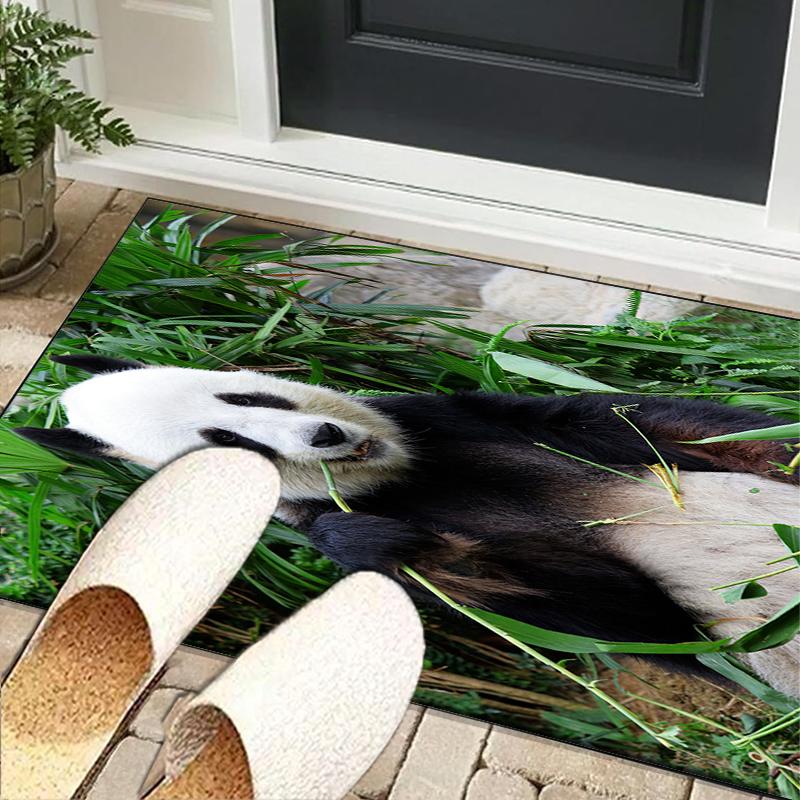 Panda In Floral Paradise Office Rug Chair Mat, Entryway Carpet, Suitable for Front Door, Bedroom, Living Room, Desk, Holiday Gift