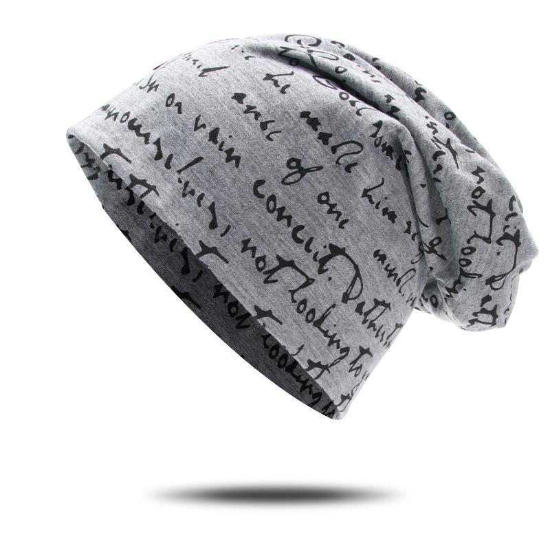 Autumn and Winter Thin Hip hop Letter Graffiti Knitted Hat for Men Warm and Fashionable Star Pullover Hat Baotou Confinement Hat for Women
