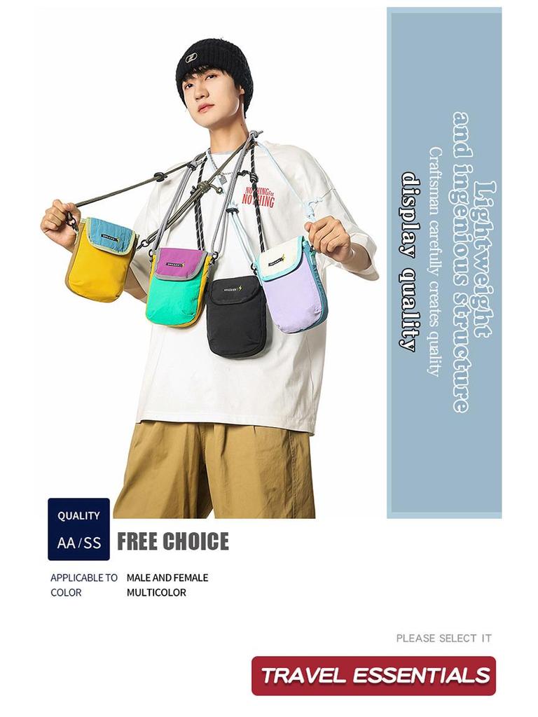 Korean Style Mini Crossbody Bag 2025: Unisex High-End Canvas Phone Carrier