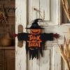 Decorative Seasonal Door Sign Halloween for Porch, Cute Ghost Scarecrow Dwarf Hanging Wall Harvest Decorations Plaque, Rustic Farmhouse Decor