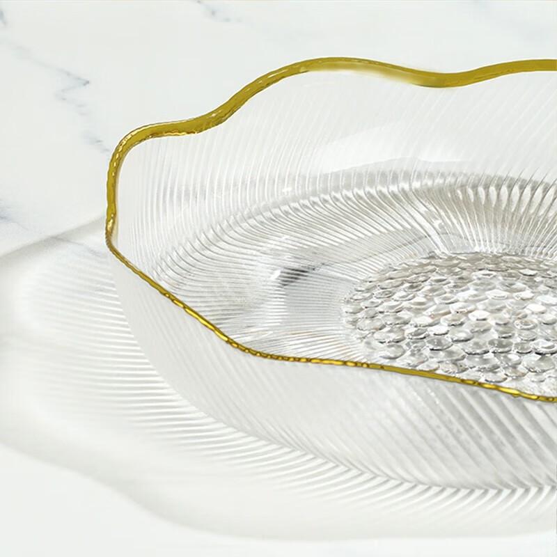 Elegant Footed Glass Fruit Bowl and Snack Tray