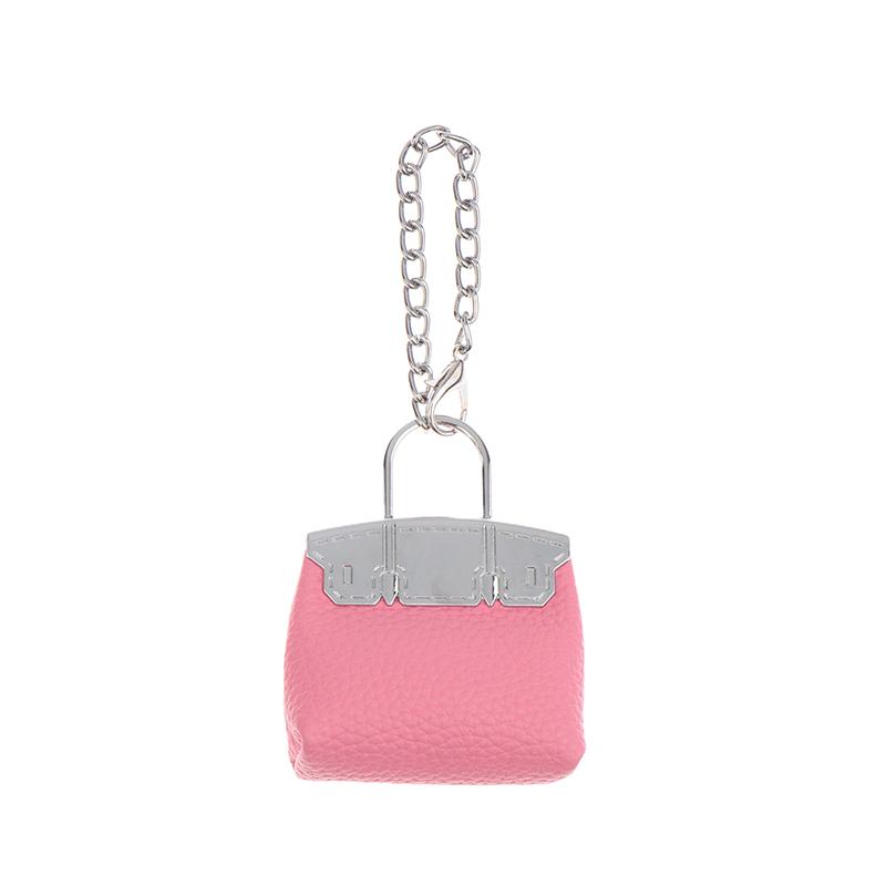 Fashion Pu Small Bag Keychain Simple Keyring Women Bag Charm Handbag Hanging Pendant Diy Accessories Girl Gifts