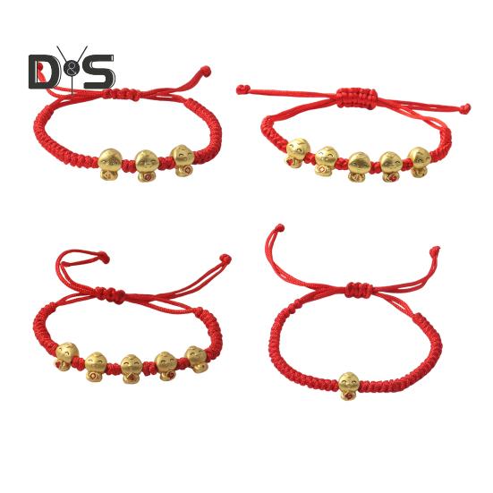 Armband mit geflochtenem Seil und Cartoon-Schlangenanhänger, verstellbar, handgewebt, das Jahr der Schlange, Neujahrsgeschenk