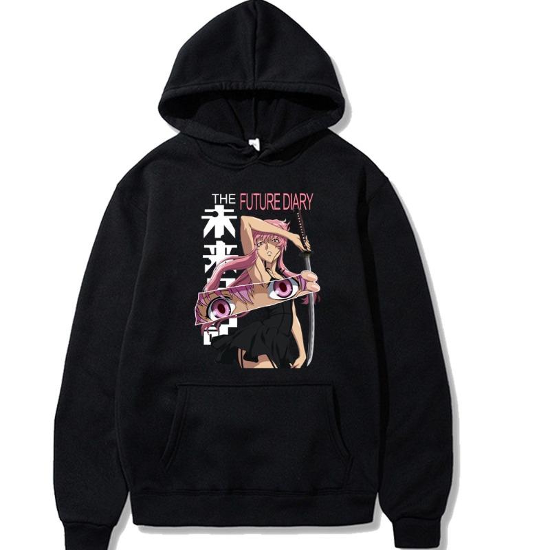 Japanese Anime Characters Future Diary Yuno Men Hoodie Sweatshirt Men Womnen Fashion Design Pullover Men's Fleece Hoodies