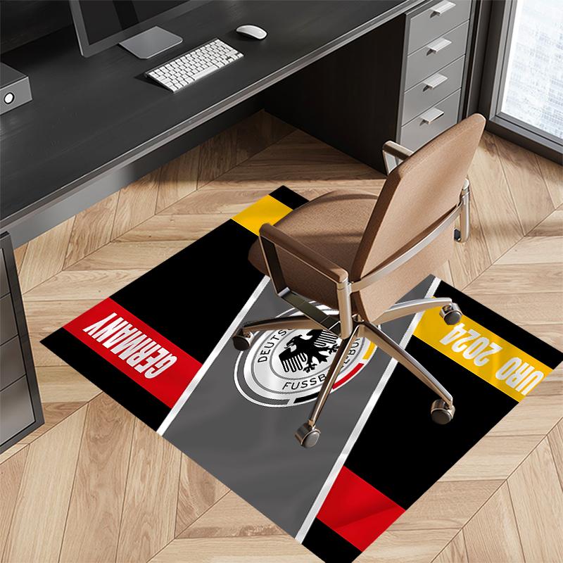 1pc Football Club Logo Print Area Rug - Soft, Washable Non-Slip Indoor Mat for Office Chairs, Living Room, Home Office Decorative Rug