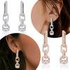 New In Earrings 925 Silver White Zircon Rose Gold Square Earrings Jewelry Women Hoops Woman Trend Designer