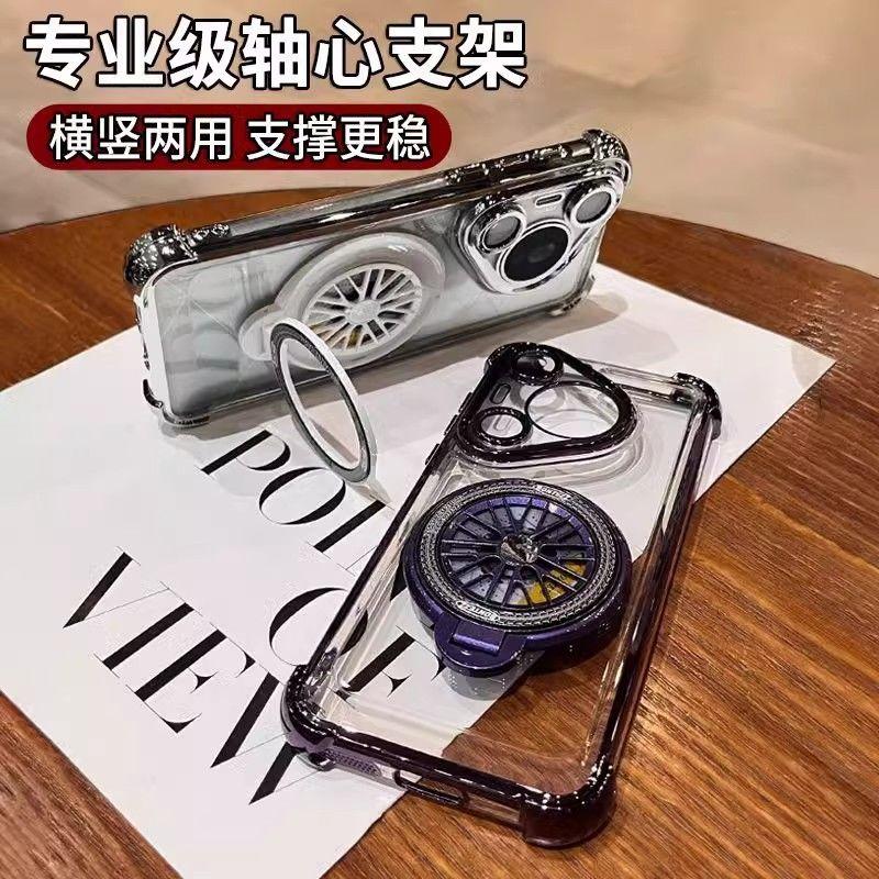 Rotate Gyroscope Shockproof Case For Xiaomi Redmi 9C 9A 10 10C 10A 12 12C 13 13C 13x 14C 15C Magnetic Bracket for Magsafe Holder